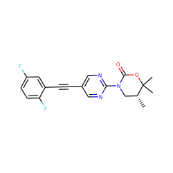 C[C@@H]1CN(c2ncc(C#Cc3cc(F)ccc3F)cn2)C(=O)OC1(C)C ZINC000143942709