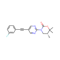 C[C@@H]1CN(c2ncc(C#Cc3cccc(F)c3)cn2)C(=O)OC1(C)C ZINC000144980140