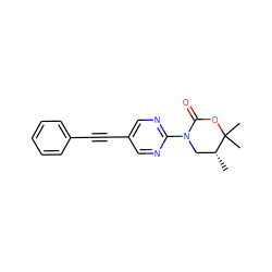 C[C@@H]1CN(c2ncc(C#Cc3ccccc3)cn2)C(=O)OC1(C)C ZINC000144063535