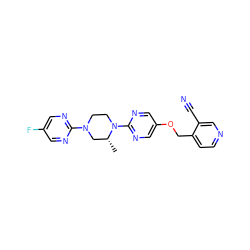 C[C@@H]1CN(c2ncc(F)cn2)CCN1c1ncc(OCc2ccncc2C#N)cn1 ZINC000084740825