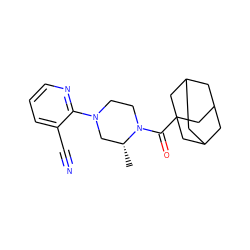 C[C@@H]1CN(c2ncccc2C#N)CCN1C(=O)C12CC3CC(CC(C3)C1)C2 ZINC000096272409