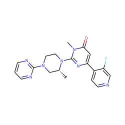 C[C@@H]1CN(c2ncccn2)CCN1c1nc(-c2ccncc2F)cc(=O)n1C ZINC000114415052