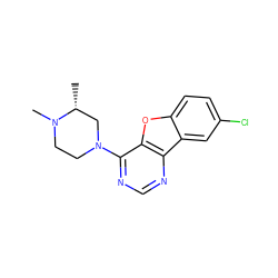 C[C@@H]1CN(c2ncnc3c2oc2ccc(Cl)cc23)CCN1C ZINC000038266161