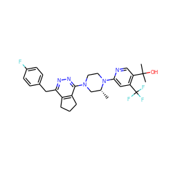 C[C@@H]1CN(c2nnc(Cc3ccc(F)cc3)c3c2CCC3)CCN1c1cc(C(F)(F)F)c(C(C)(C)O)cn1 ZINC000201150855