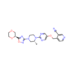 C[C@@H]1CN(c2noc([C@@H]3COCCO3)n2)CCN1c1ncc(OCc2ccncc2C#N)cn1 ZINC000169322349