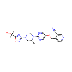 C[C@@H]1CN(c2noc(C(C)(C)O)n2)CCN1c1ncc(OCc2ccncc2C#N)cn1 ZINC000169322353