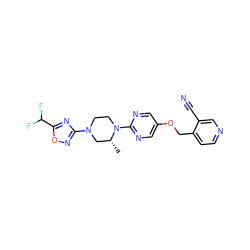 C[C@@H]1CN(c2noc(C(F)F)n2)CCN1c1ncc(OCc2ccncc2C#N)cn1 ZINC000084742150