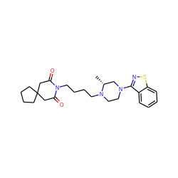 C[C@@H]1CN(c2nsc3ccccc23)CCN1CCCCN1C(=O)CC2(CCCC2)CC1=O ZINC000027194588