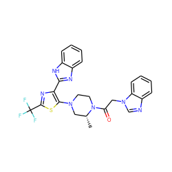 C[C@@H]1CN(c2sc(C(F)(F)F)nc2-c2nc3ccccc3[nH]2)CCN1C(=O)Cn1cnc2ccccc21 ZINC001772618799