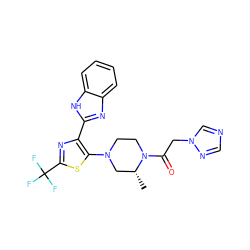 C[C@@H]1CN(c2sc(C(F)(F)F)nc2-c2nc3ccccc3[nH]2)CCN1C(=O)Cn1cncn1 ZINC001772629544