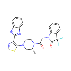 C[C@@H]1CN(c2scnc2-c2nc3ccccc3[nH]2)CCN1C(=O)CN1C(=O)C(F)(F)c2ccccc21 ZINC000143827865