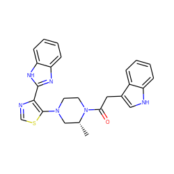 C[C@@H]1CN(c2scnc2-c2nc3ccccc3[nH]2)CCN1C(=O)Cc1c[nH]c2ccccc12 ZINC001772569796