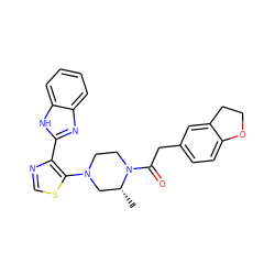 C[C@@H]1CN(c2scnc2-c2nc3ccccc3[nH]2)CCN1C(=O)Cc1ccc2c(c1)CCO2 ZINC001772619408