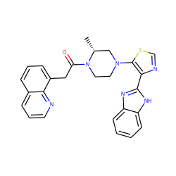 C[C@@H]1CN(c2scnc2-c2nc3ccccc3[nH]2)CCN1C(=O)Cc1cccc2cccnc12 ZINC001772621997