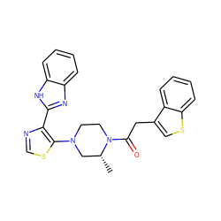 C[C@@H]1CN(c2scnc2-c2nc3ccccc3[nH]2)CCN1C(=O)Cc1csc2ccccc12 ZINC001772577373