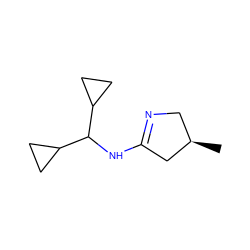 C[C@@H]1CN=C(NC(C2CC2)C2CC2)C1 ZINC000013862709