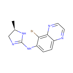 C[C@@H]1CN=C(Nc2ccc3nccnc3c2Br)N1 ZINC000026379507