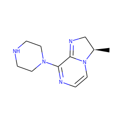 C[C@@H]1CN=C2C(N3CCNCC3)=NC=CN21 ZINC000011422384