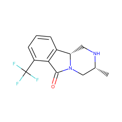 C[C@@H]1CN2C(=O)c3c(cccc3C(F)(F)F)[C@@H]2CN1 ZINC000028604274