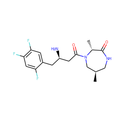 C[C@@H]1CNC(=O)[C@@H](C)N(C(=O)C[C@H](N)Cc2cc(F)c(F)cc2F)C1 ZINC000014958892