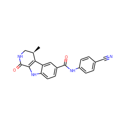 C[C@@H]1CNC(=O)c2[nH]c3ccc(C(=O)Nc4ccc(C#N)cc4)cc3c21 ZINC000028902160