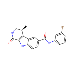 C[C@@H]1CNC(=O)c2[nH]c3ccc(C(=O)Nc4cccc(Br)c4)cc3c21 ZINC000028902051