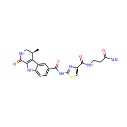 C[C@@H]1CNC(=O)c2[nH]c3ccc(C(=O)Nc4nc(C(=O)NCCC(N)=O)cs4)cc3c21 ZINC000028902364