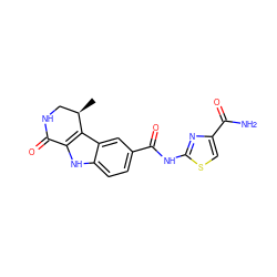 C[C@@H]1CNC(=O)c2[nH]c3ccc(C(=O)Nc4nc(C(N)=O)cs4)cc3c21 ZINC000028902256