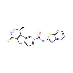 C[C@@H]1CNC(=O)c2[nH]c3ccc(C(=O)Nc4nc5ccccc5s4)cc3c21 ZINC000028901952