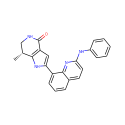 C[C@@H]1CNC(=O)c2cc(-c3cccc4ccc(Nc5ccccc5)nc34)[nH]c21 ZINC000222332873