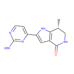 C[C@@H]1CNC(=O)c2cc(-c3ccnc(N)n3)[nH]c21 ZINC000013979646