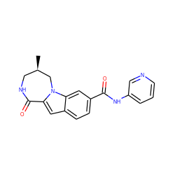 C[C@@H]1CNC(=O)c2cc3ccc(C(=O)Nc4cccnc4)cc3n2C1 ZINC000029125801