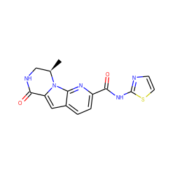 C[C@@H]1CNC(=O)c2cc3ccc(C(=O)Nc4nccs4)nc3n21 ZINC000147136347