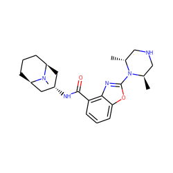 C[C@@H]1CNC[C@@H](C)N1c1nc2c(C(=O)N[C@H]3C[C@@H]4CCC[C@H](C3)N4C)cccc2o1 ZINC000103266993