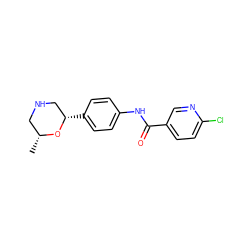 C[C@@H]1CNC[C@H](c2ccc(NC(=O)c3ccc(Cl)nc3)cc2)O1 ZINC000117734171