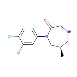 C[C@@H]1CNCC(=O)N(c2ccc(Cl)c(Cl)c2)C1 ZINC000299827491