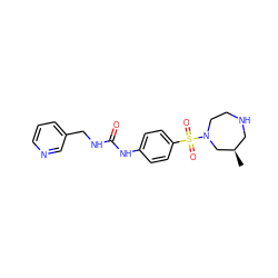 C[C@@H]1CNCCN(S(=O)(=O)c2ccc(NC(=O)NCc3cccnc3)cc2)C1 ZINC000096271681