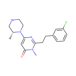 C[C@@H]1CNCCN1c1cc(=O)n(C)c(CCc2cccc(Cl)c2)n1 ZINC000045315606