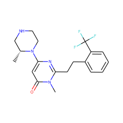 C[C@@H]1CNCCN1c1cc(=O)n(C)c(CCc2ccccc2C(F)(F)F)n1 ZINC000045245522