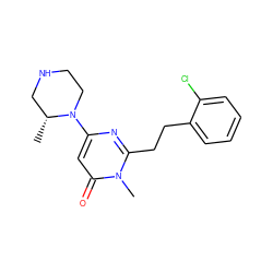 C[C@@H]1CNCCN1c1cc(=O)n(C)c(CCc2ccccc2Cl)n1 ZINC000045289758