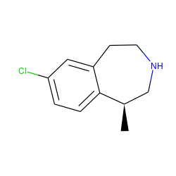 C[C@@H]1CNCCc2cc(Cl)ccc21 ZINC000028135147