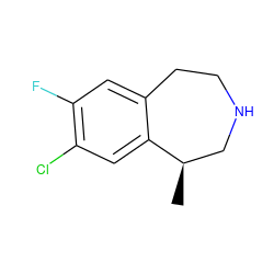 C[C@@H]1CNCCc2cc(F)c(Cl)cc21 ZINC000028130743