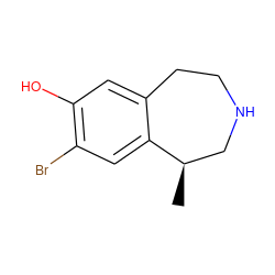 C[C@@H]1CNCCc2cc(O)c(Br)cc21 ZINC000028128482