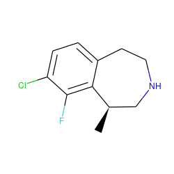 C[C@@H]1CNCCc2ccc(Cl)c(F)c21 ZINC000006733455