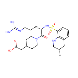 C[C@@H]1CNc2c(cccc2S(=O)(=O)N[C@@H](CCCN=C(N)N)C(=O)N2CCC(CC(=O)O)CC2)C1 ZINC000013801900