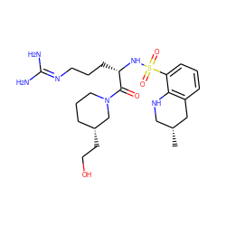 C[C@@H]1CNc2c(cccc2S(=O)(=O)N[C@@H](CCCN=C(N)N)C(=O)N2CCC[C@@H](CCO)C2)C1 ZINC000013801867