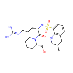 C[C@@H]1CNc2c(cccc2S(=O)(=O)N[C@@H](CCCN=C(N)N)C(=O)N2CCCC[C@H]2CO)C1 ZINC000027522530