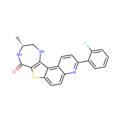 C[C@@H]1CNc2c(sc3ccc4nc(-c5ccccc5F)ccc4c23)C(=O)N1 ZINC000043017521