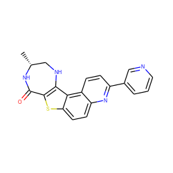 C[C@@H]1CNc2c(sc3ccc4nc(-c5cccnc5)ccc4c23)C(=O)N1 ZINC000043119914