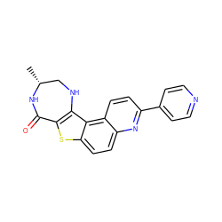 C[C@@H]1CNc2c(sc3ccc4nc(-c5ccncc5)ccc4c23)C(=O)N1 ZINC000043062269